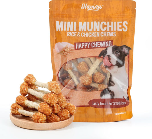 Havira-Training-Treats-for-Small-Dogs,-2.5"-Mini-Rawhide-Chews,-Chicken-Dumbbells-539