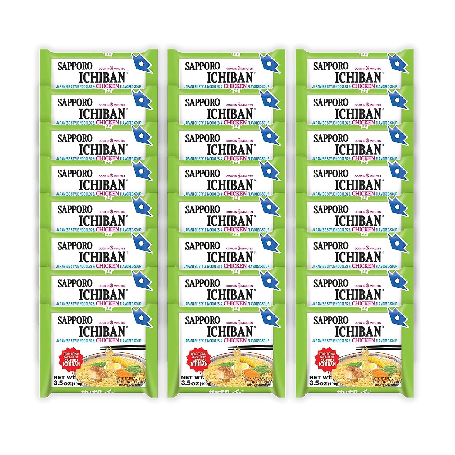 [SAPPORO-ICHIBAN]-Fideos-Ramen,-sabor-a-pollo,-fideos-instantáneos-japoneses--de-543