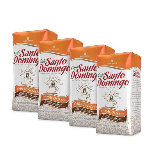 Café-Santo-Domingo-Caracolillo,-bolsa-de-16-onzas,-café-peraberry-en-entero,566