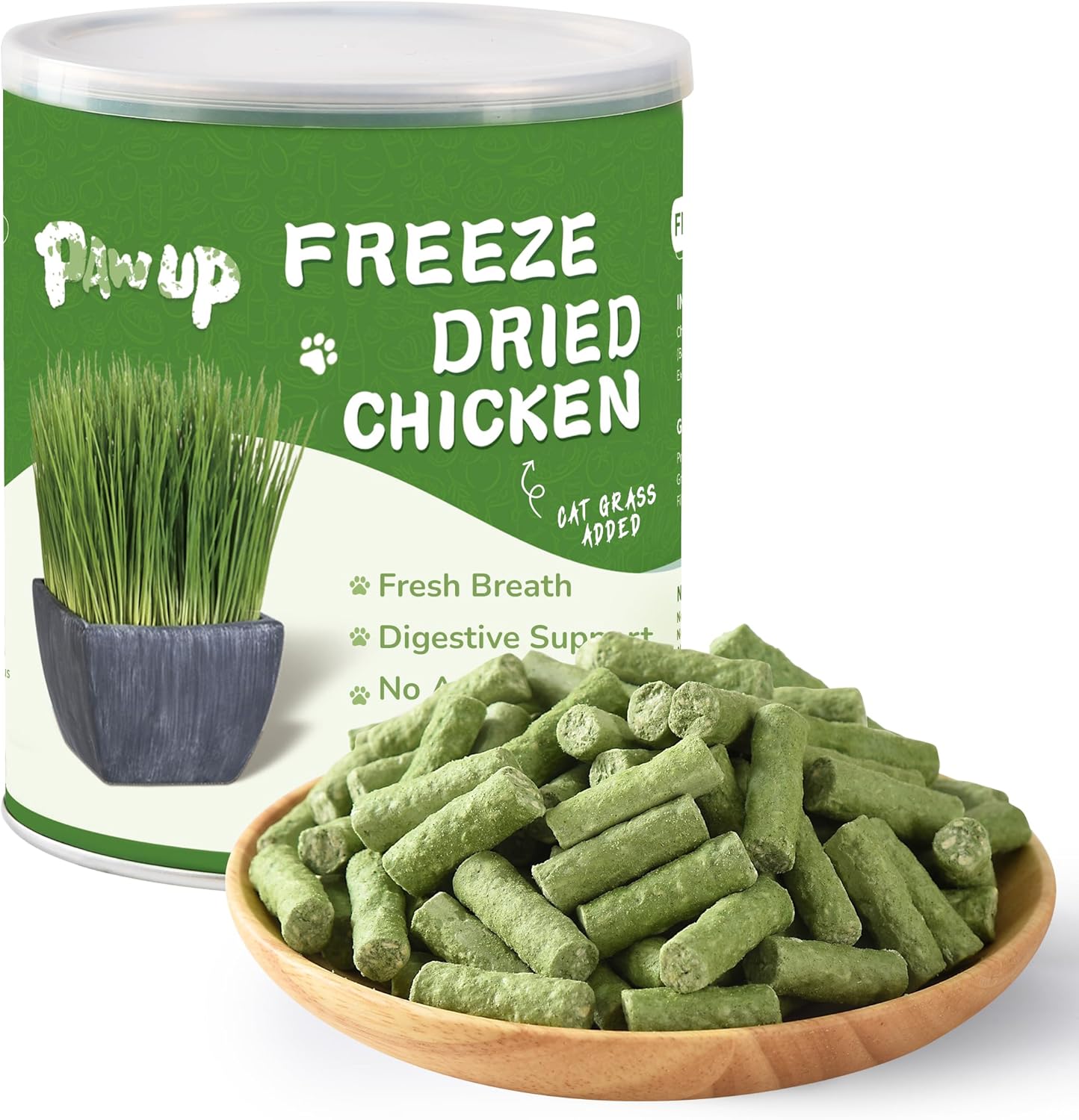 PAWUP-Freeze-Dried-Chicken-Cat-Treats,-Cat-Grass-Added,-High-Fiber-Hairball-&-Support-for1001