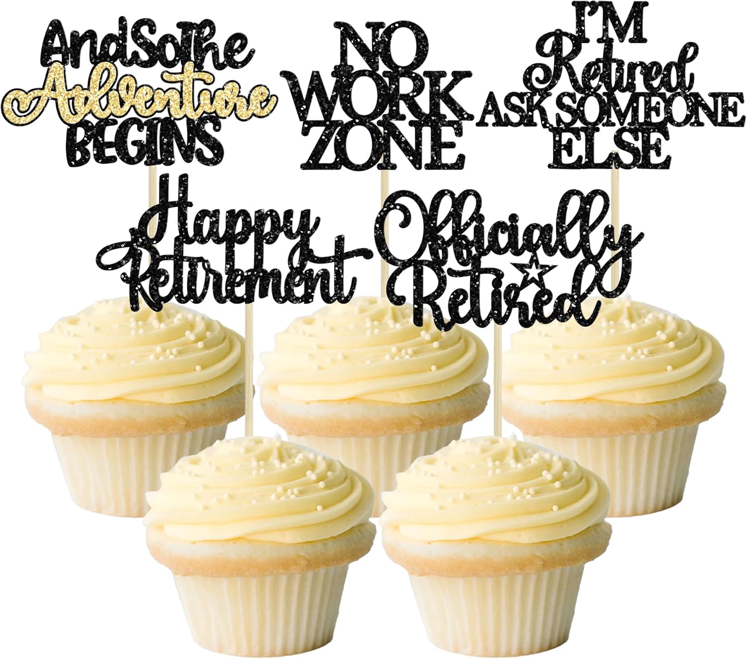 Gyufise-30Pcs-Happy-Retirement-Cupcake-Toppers-Officially-Retired-No-Work-Zone-Adventure-Cupcake-for-165