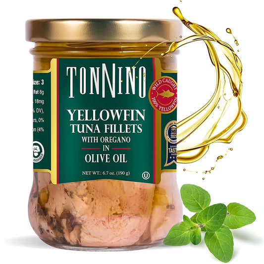 Tonnino-Oregano-Olive-Oil-Yellowfin-Tuna-Fillets,-FAD-Free,-6.7-oz-6pk-----622