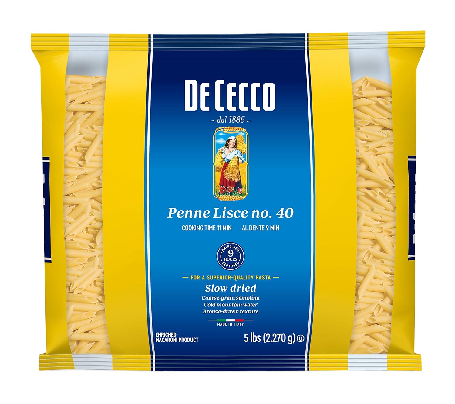 De-Cecco-Semolina-Pasta,-Penne-Lisce-No.40,-5-768
