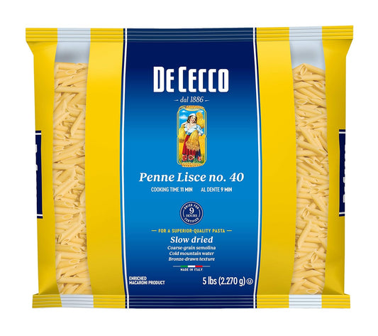 De-Cecco-Semolina-Pasta,-Penne-Lisce-No.40,-5-768