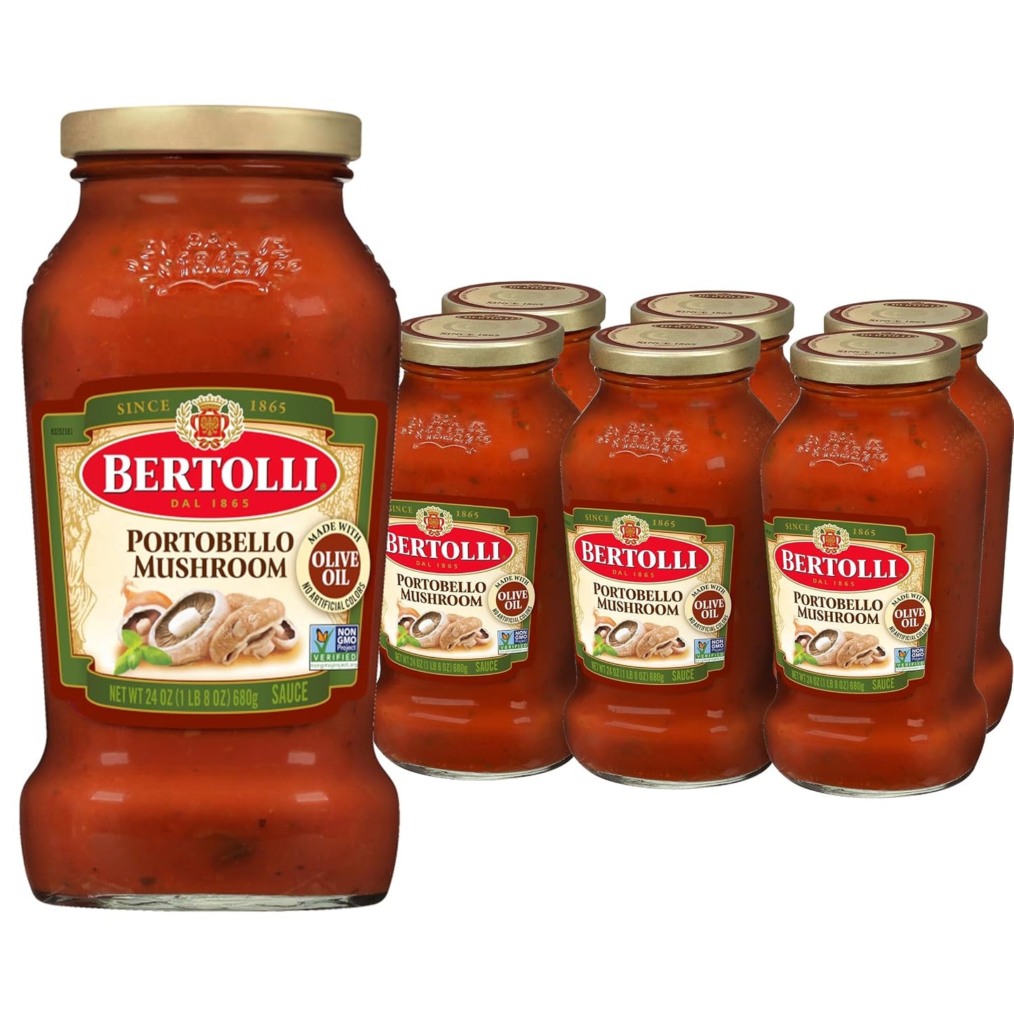 Bertolli-Portobello-Mushroom-Sauce,-Pasta-Sauce-Made-With-Vine-ripened-Tomatoes,-Onions,-Garlic-390