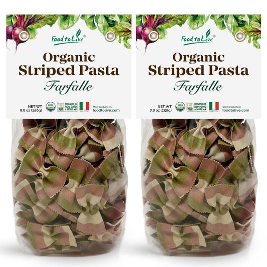 Food-to-Live-Organic-Striped-Farfalle-Pasta,-8.8-oz-of-181