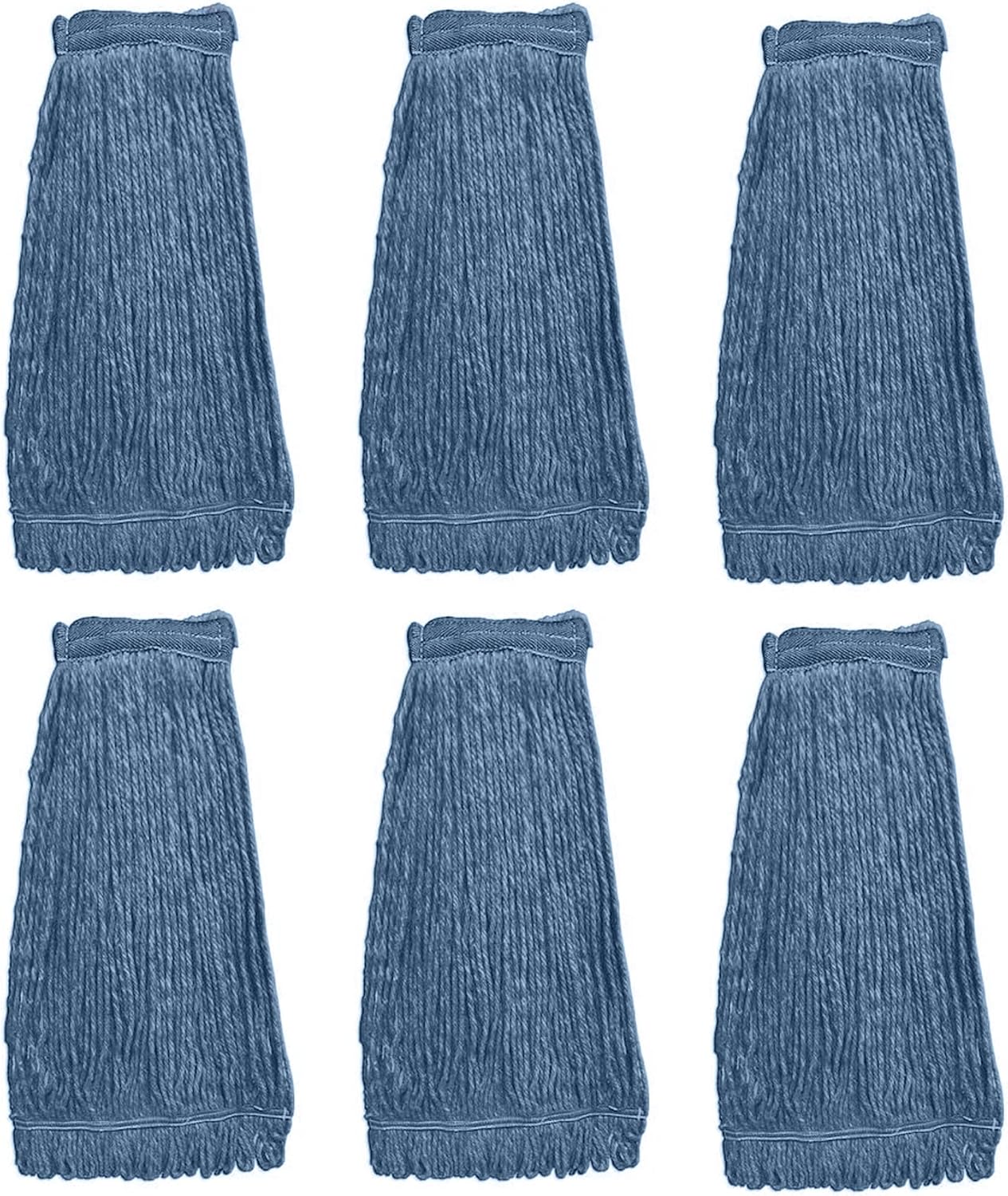 KLEEN-HANDLER-HEAVY-DUTY-Commercial-Mop-Head-Replacement,-Wet-Industrial-Blue-Cotton-Looped-End-String-716