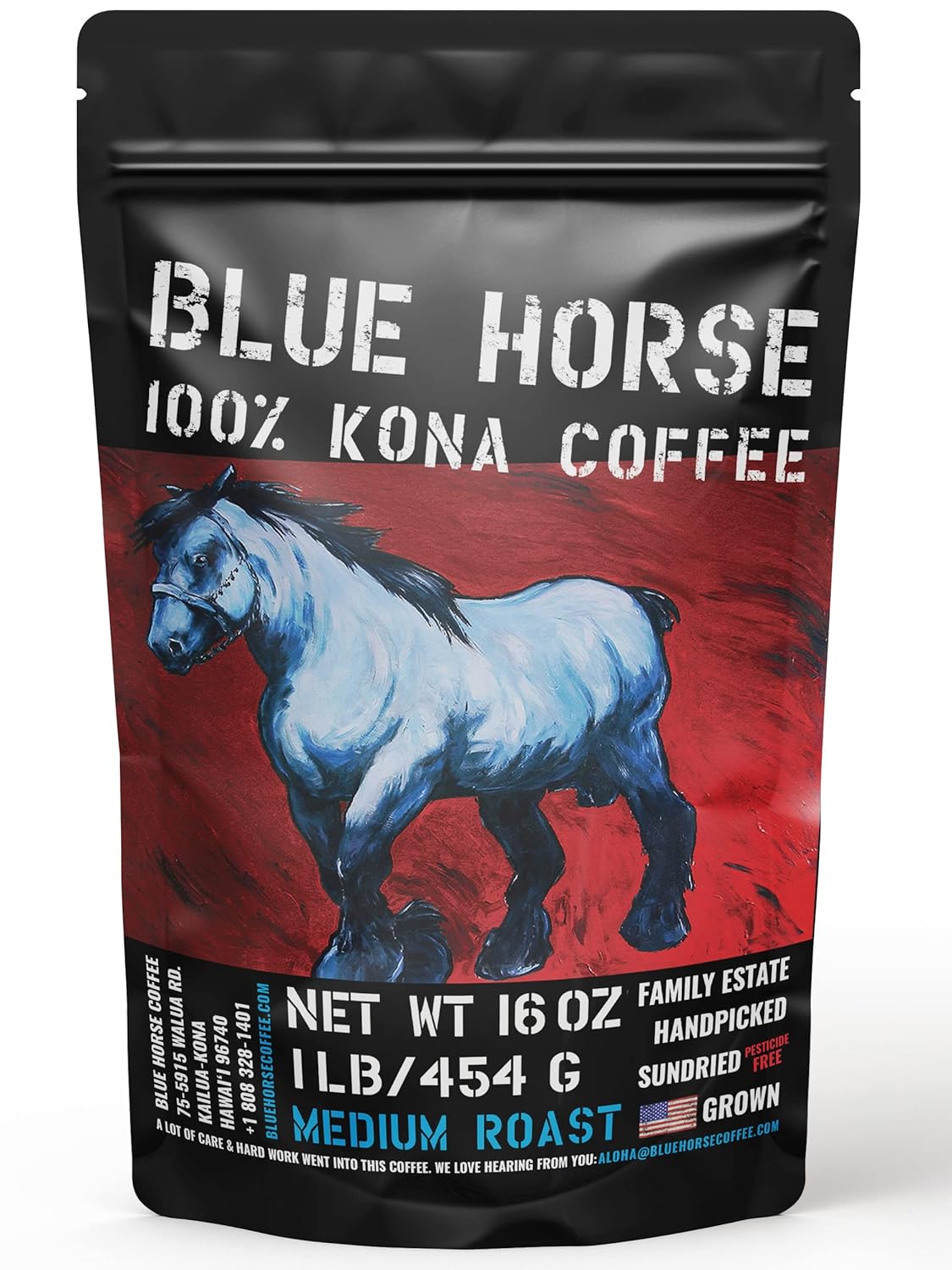 Blue-Horse---Café-1-Kona,-tostado-medio,-granos-enteros-arábica,-de2650