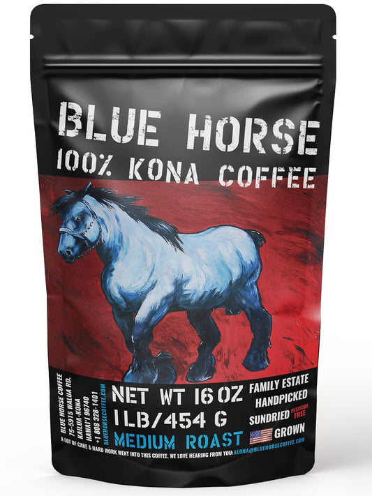 Blue-Horse-1-Kona-Coffee,-Medium-Roast,-Arabica-Whole-Beans,-1-lb-(16-2315