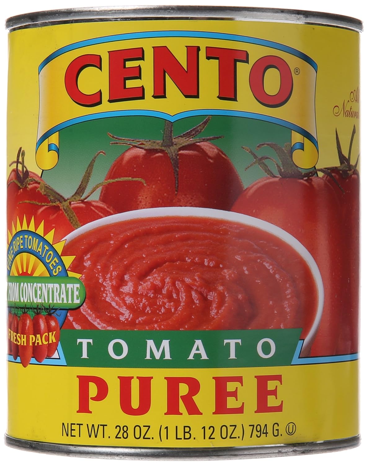 Cento-Tomato-Puree,-28-Ounce-Cans-(Pack-922