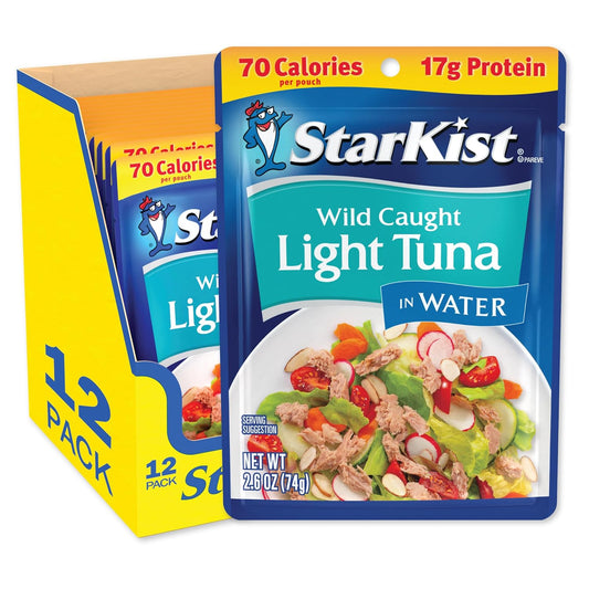 StarKist-Wild-Caught-Light-Tuna-in-Water,-2.6oz-Pouch,-12-Pack-|-17g-Protein-845