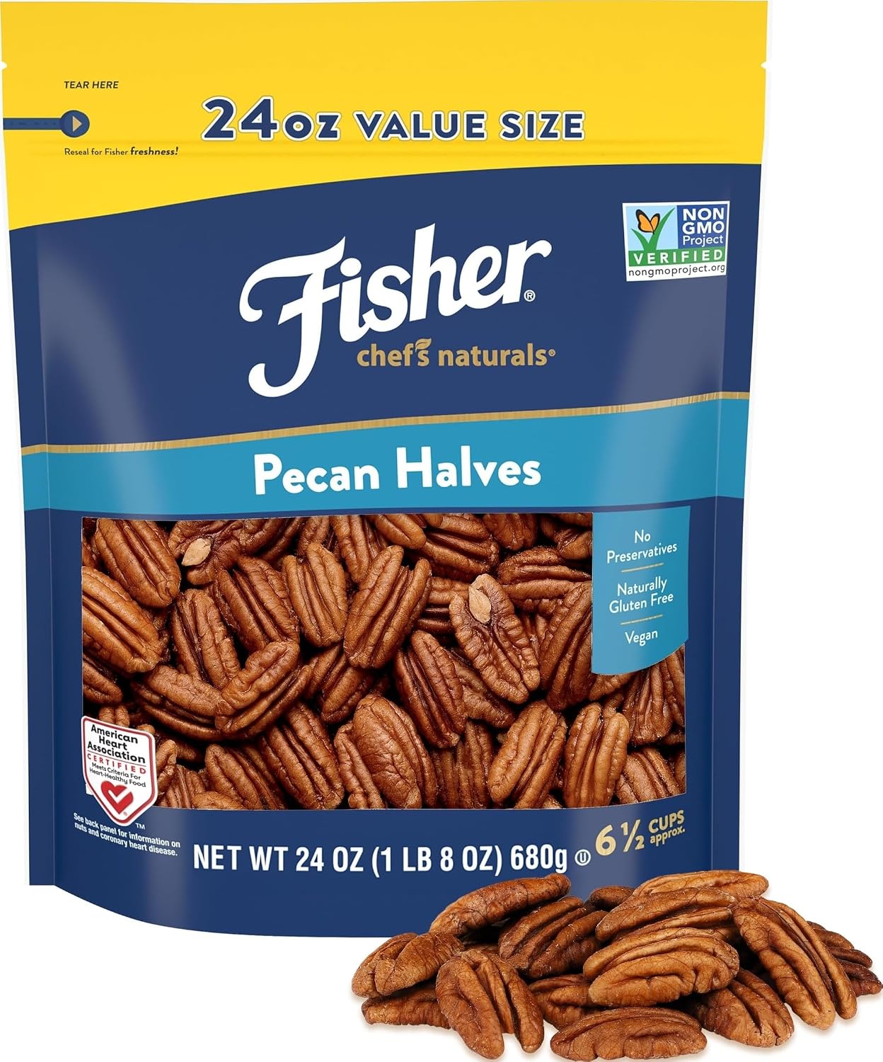 Fisher-Unsalted-Raw-Pecan-Halves,-24-oz,-Non-GMO-Vegan-Keto-Baking--Nuts-|-Whole-Halves,-2035