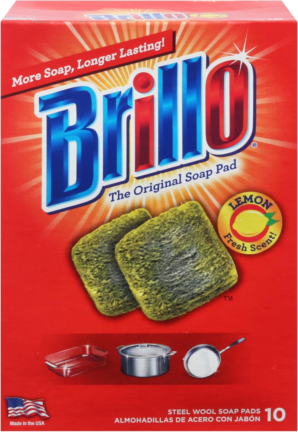 Brillo-Steel-Wool-Soap-Pads,-Lemon,-10-Count-----------------593