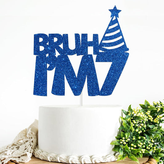 Bruh-I'm-7-Cake-Topper-Blue-Glitter-27
