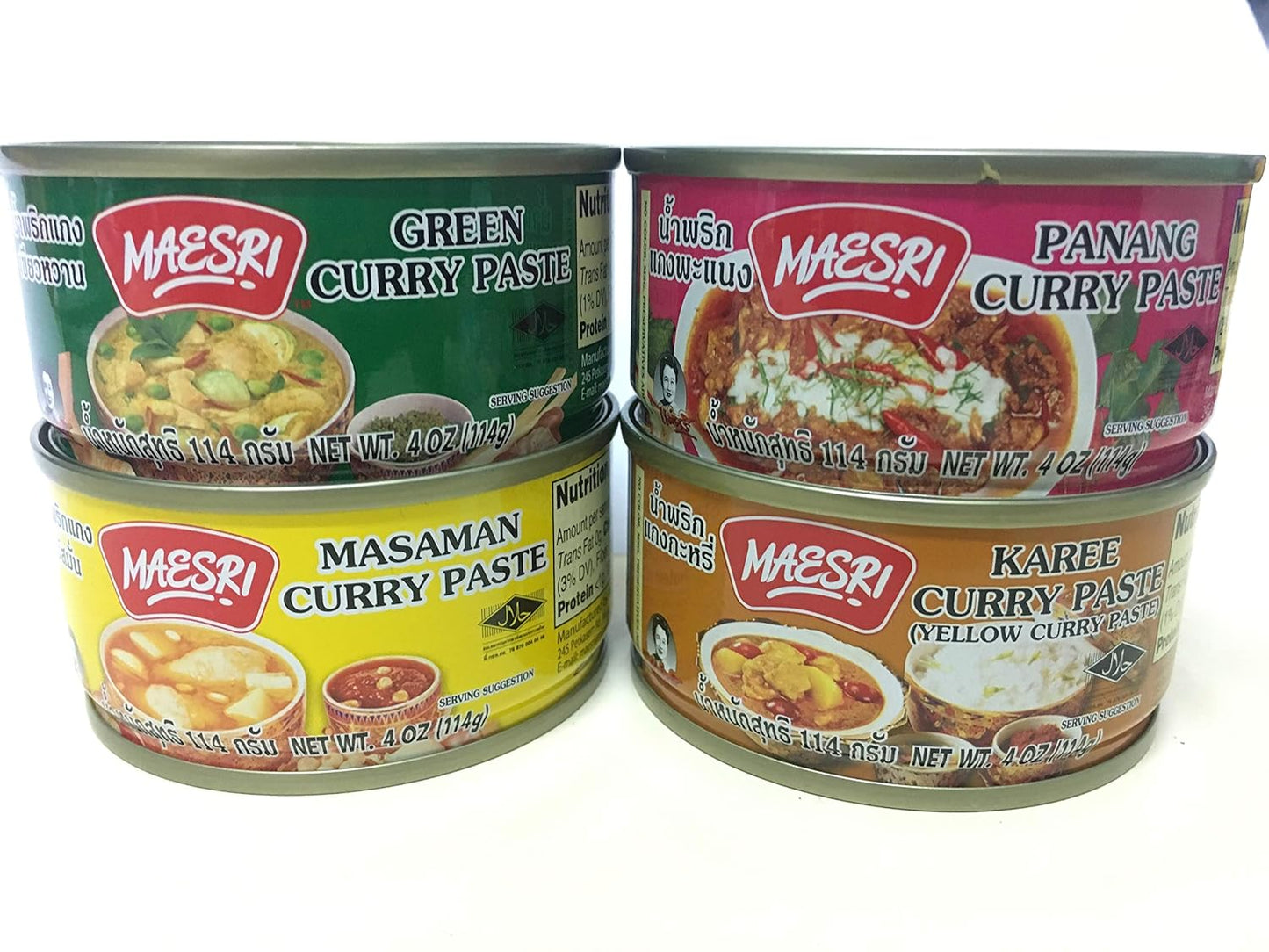 Maesri-Variety-Curry-Paste-4pk-Green,-Karee,-Masaman,-&-Panang-Curry---352