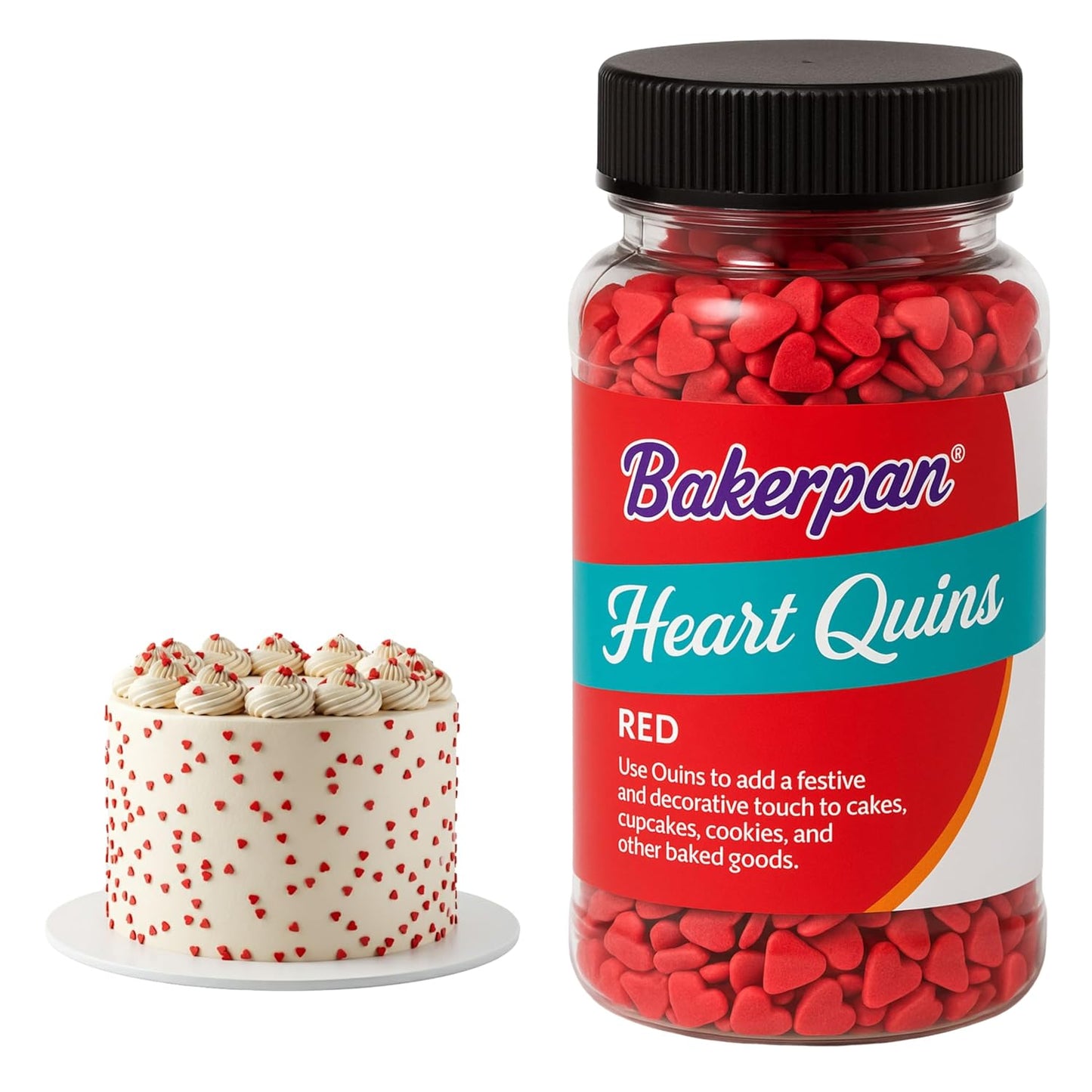 Bakerpan-Valentine’s-Day-Heart-Sprinkles-for-Baking---Valentine-Sprinkles-Confetti-Red-Sprinkles,-Ounces-1791