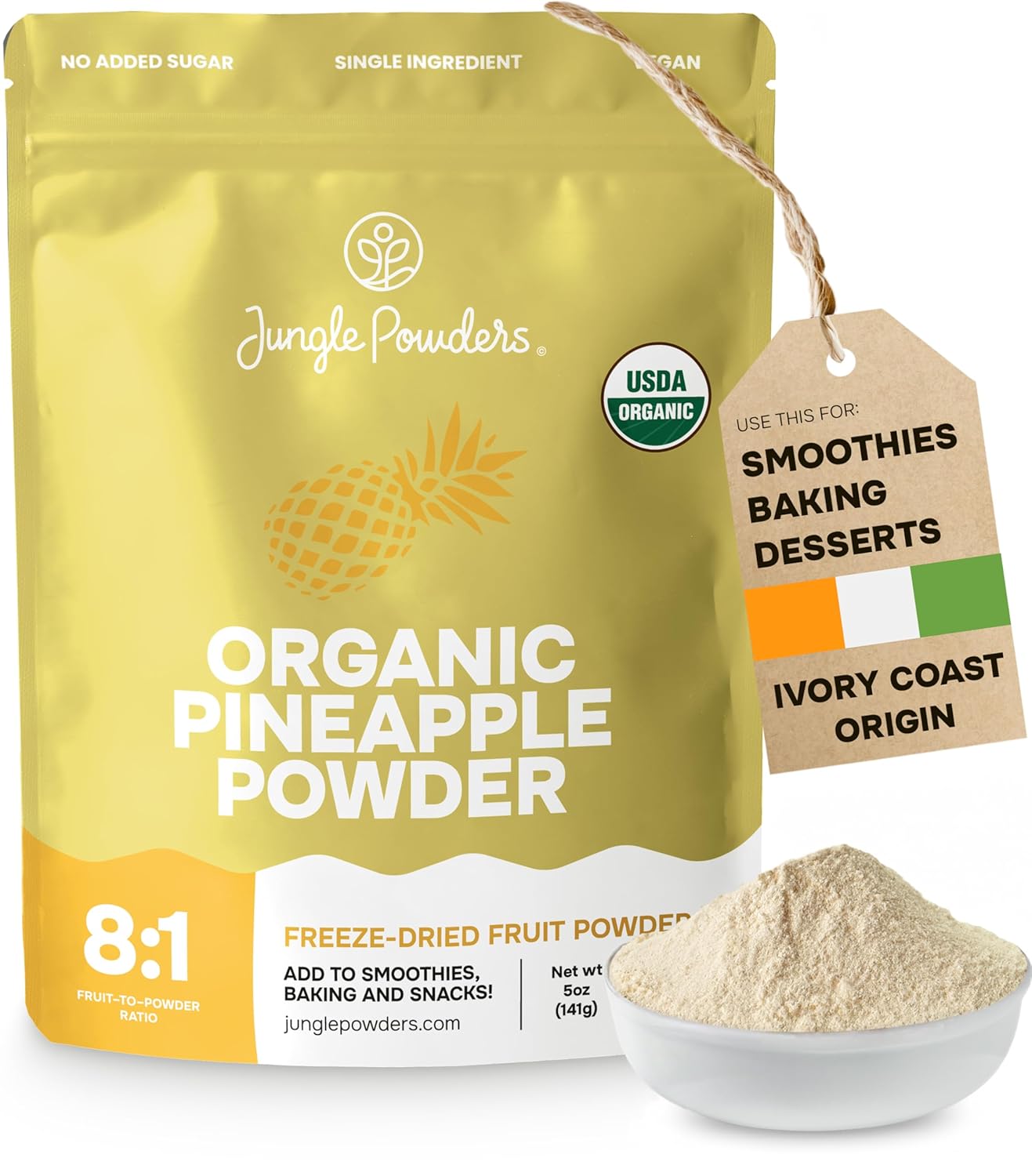 Pineapple-Powder-Organic-5-Ounce-Bag-USDA-Certified-&-3rd-Party-Lab---Rich-762