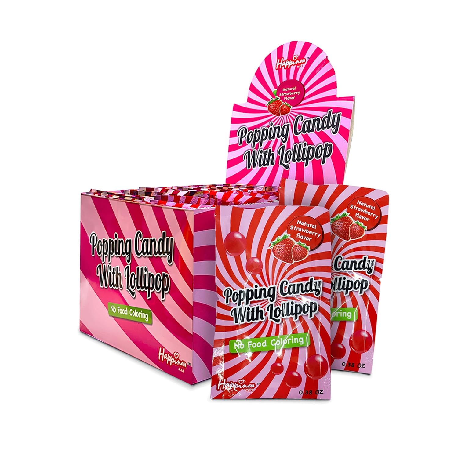 Happiness USA 50 PCS Popping Candy with Fun Dip Lollipop - All Natural ...