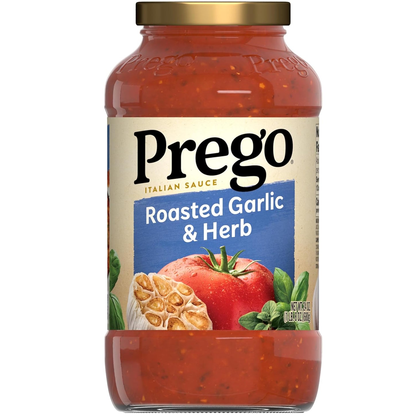 Prego-Pasta-Sauce,-Italian-Tomato-Sauce-with-Roasted-Garlic-&-Herbs,-24-2072