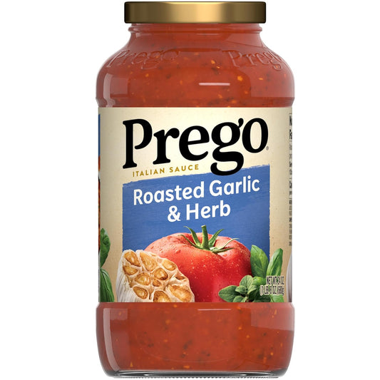Prego-Pasta-Sauce,-Italian-Tomato-Sauce-with-Roasted-Garlic-&-Herbs,-24-2072