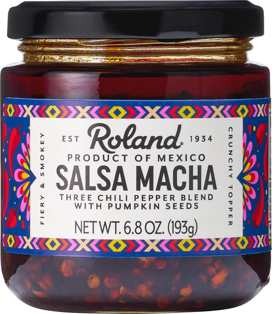 Roland-Foods-Salsa-Macha,-Specialty-Imported-Food,-6.8-Ounce-Jar,-Pack-of-208