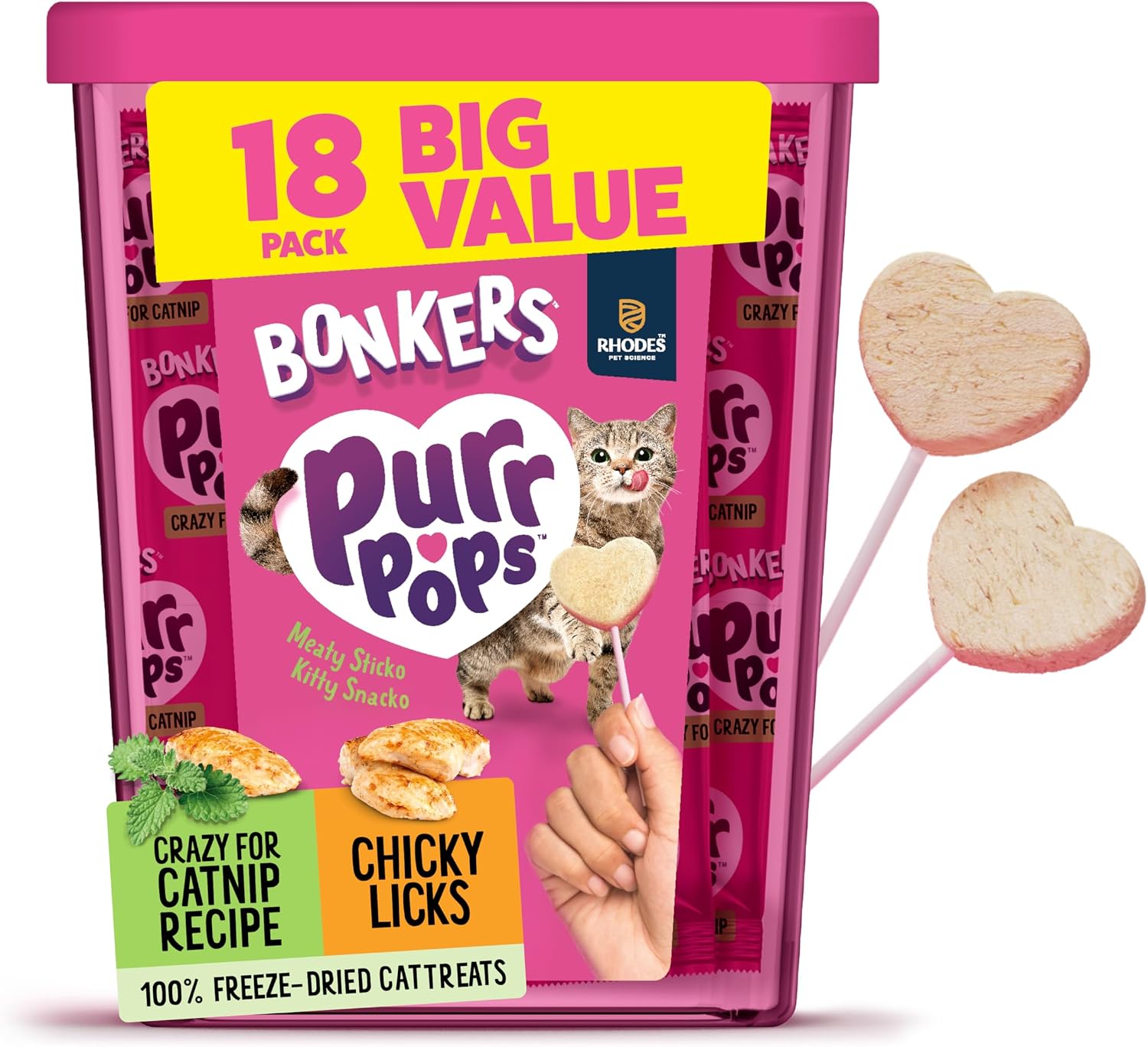 Bonkers-Purrpops-Freeze-Dried-Chicken-&-Catnip-Flavor-Lollipop-Cat-Treats,-Healthy-Real-Meat-582