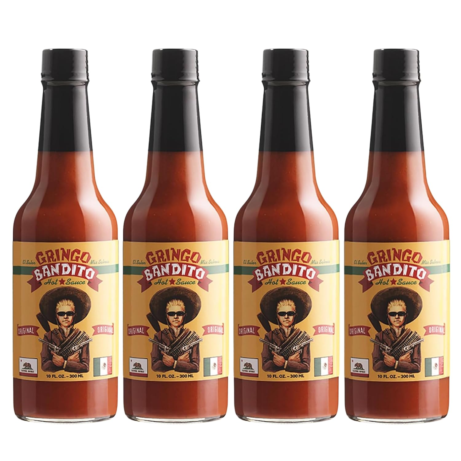 Gringo-Bandito-Hot-Sauce,-Original-Hot,-10-Fl-Oz-(Pack-of-4),-266
