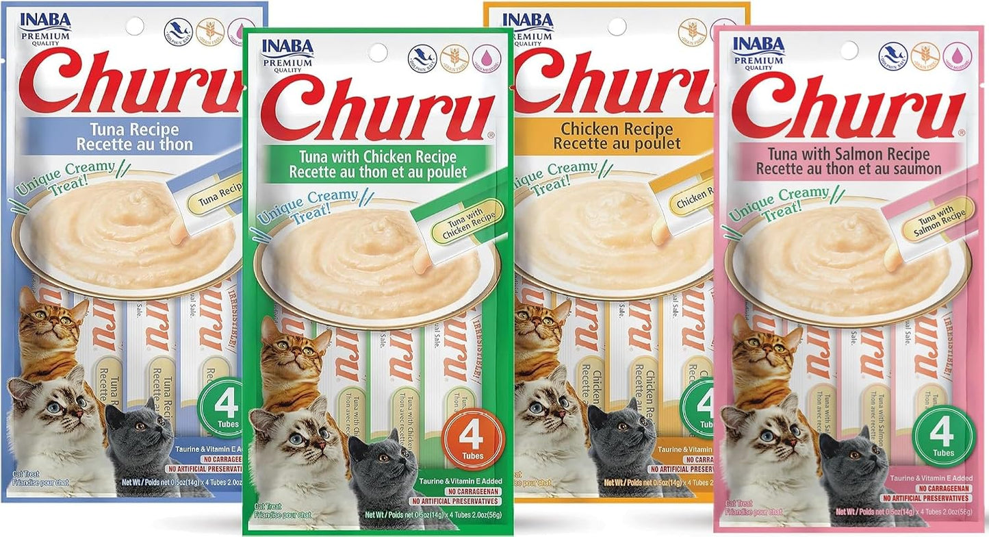 INABA-Churu-Lickable-Purée-Natural-Cat-Treats-(Tuna-and-Chicken-Variety-Pack,-16-Tubes)-244