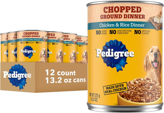 Pedigree-Chopped-Ground-Dinner-Adult-Soft-Wet-Dog-Food-Chicken-&-Rice-Dinner,-2445