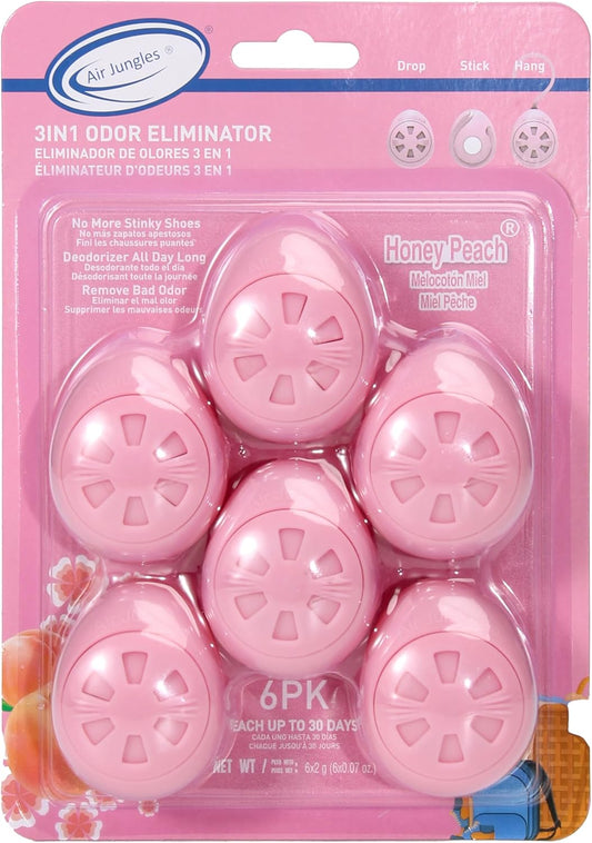 Air-Jungles-Shoe-Deodorizer-Balls-6-Ct,-Honey-Peach-Scent,-Odor-Remover-126