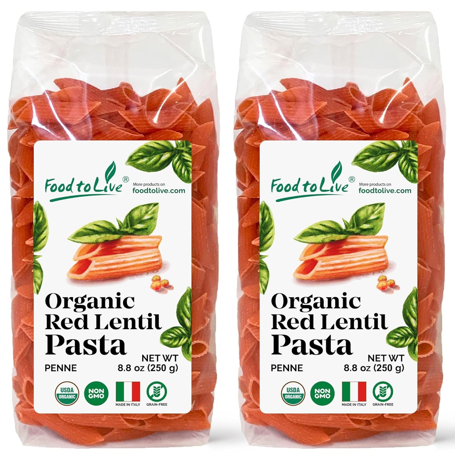 Food-to-Live-Organic-Red-Lentil-Penne-Pasta,-1059