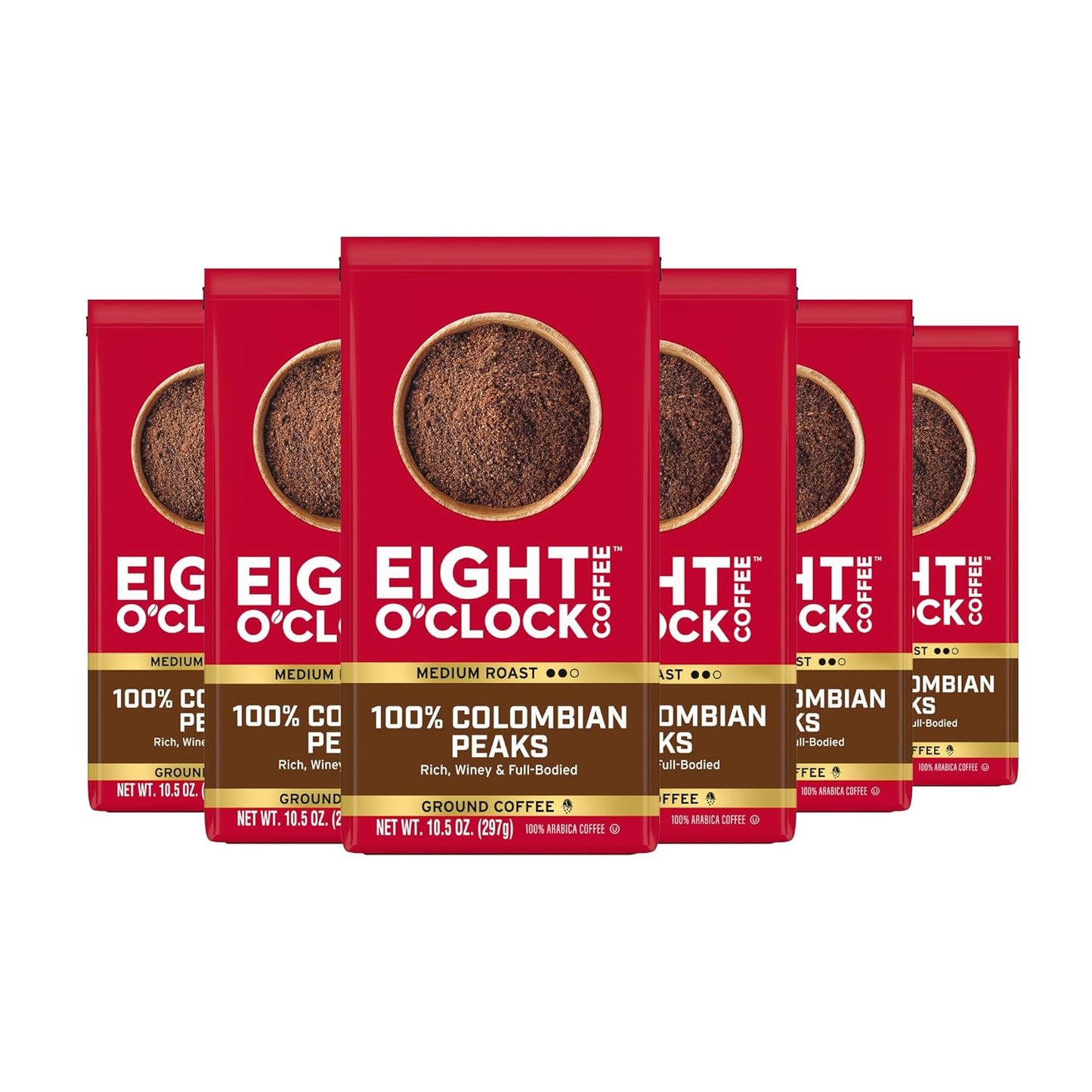 Eight-O'Clock-Coffee-1-Colombian-Peaks-&-Arabica,-Medium-Roast-Ground-Coffee,-Rich-1338