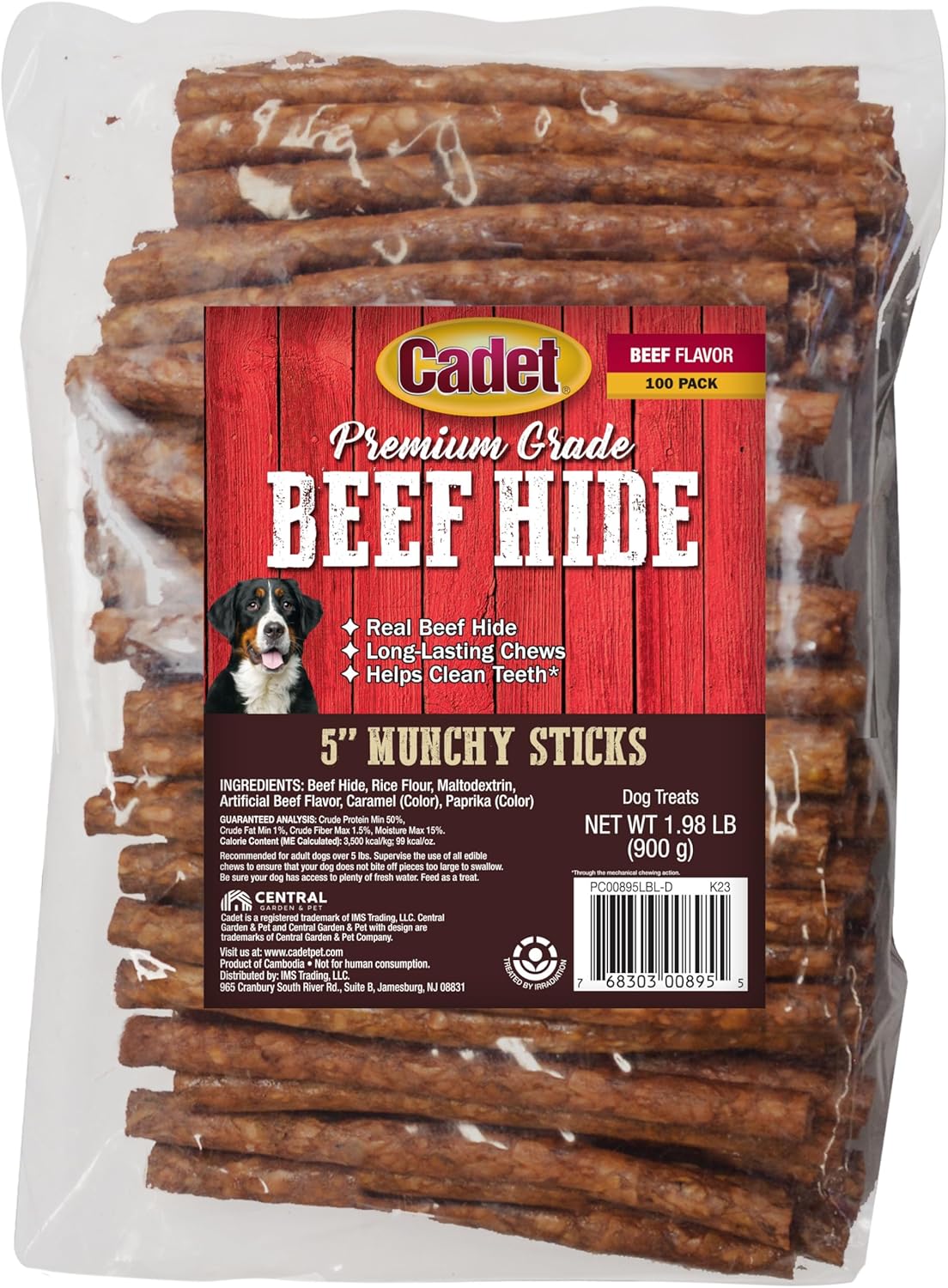 Cadet-Premium-Grade-Beef-Hide-for-Dogs,-Long-Lasting-Munchy-Chew-Sticks,-Rawhide-2514