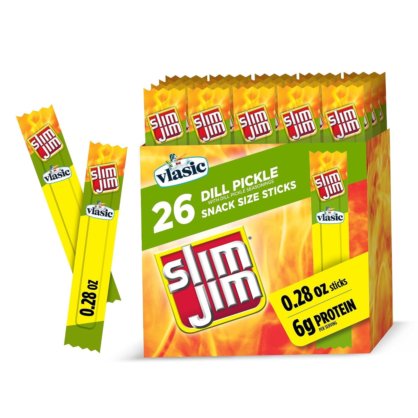Slim-Jim-Smoked-Jerky-Snack-Sticks,-Vlasic-Dill-Pickle,-0.28-oz.,--26-ct----1878