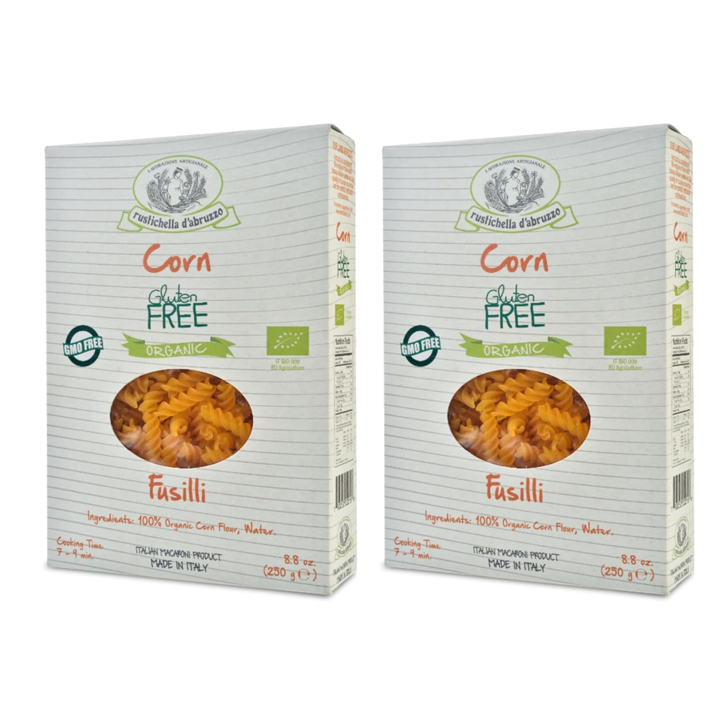 Rustichella-d'Abruzzo-Organic-Corn-Fusilli-(Pack-of-2),-1044