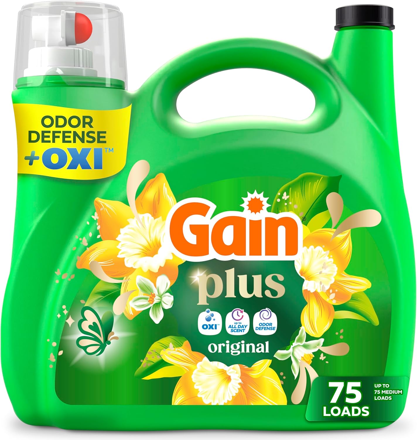 Gain-Plus-Liquid-Laundry-Detergent,-Cleaner,-Fresher,-Now-with-Oxi,-Original-Scent,-1040