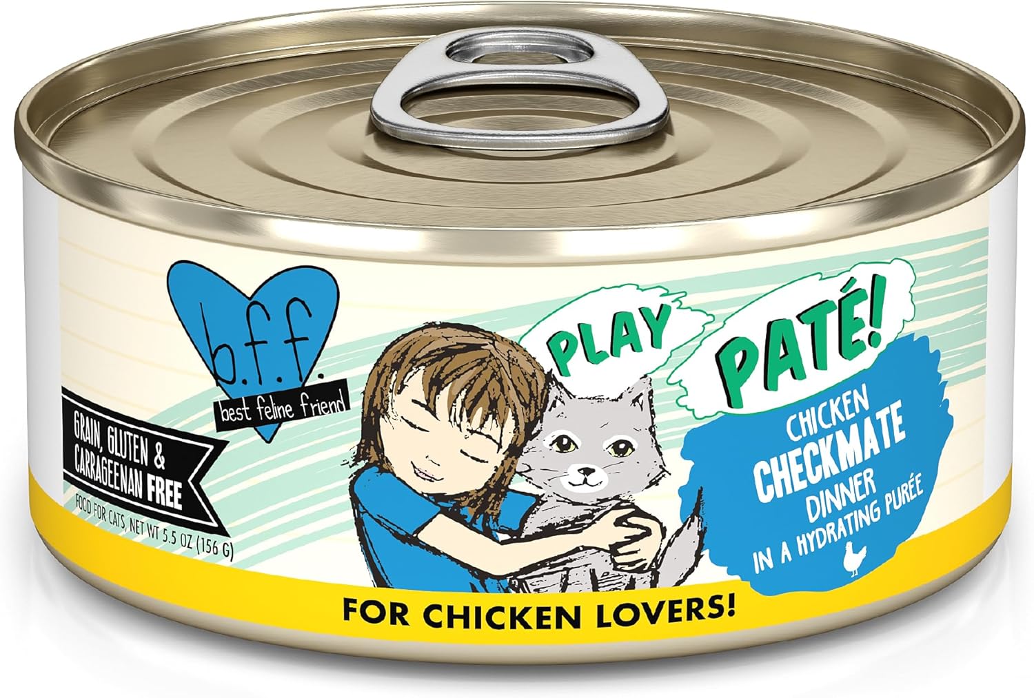 Weruva-B.F.F.-Play---Best-Feline-Friend-Paté-Lovers,-Aw-Yeah!,-Checkmate-Chicken,-Can1501