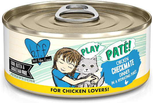 Weruva-B.F.F.-Play---Best-Feline-Friend-Paté-Lovers,-Aw-Yeah!,-Checkmate-Chicken,-Can1501