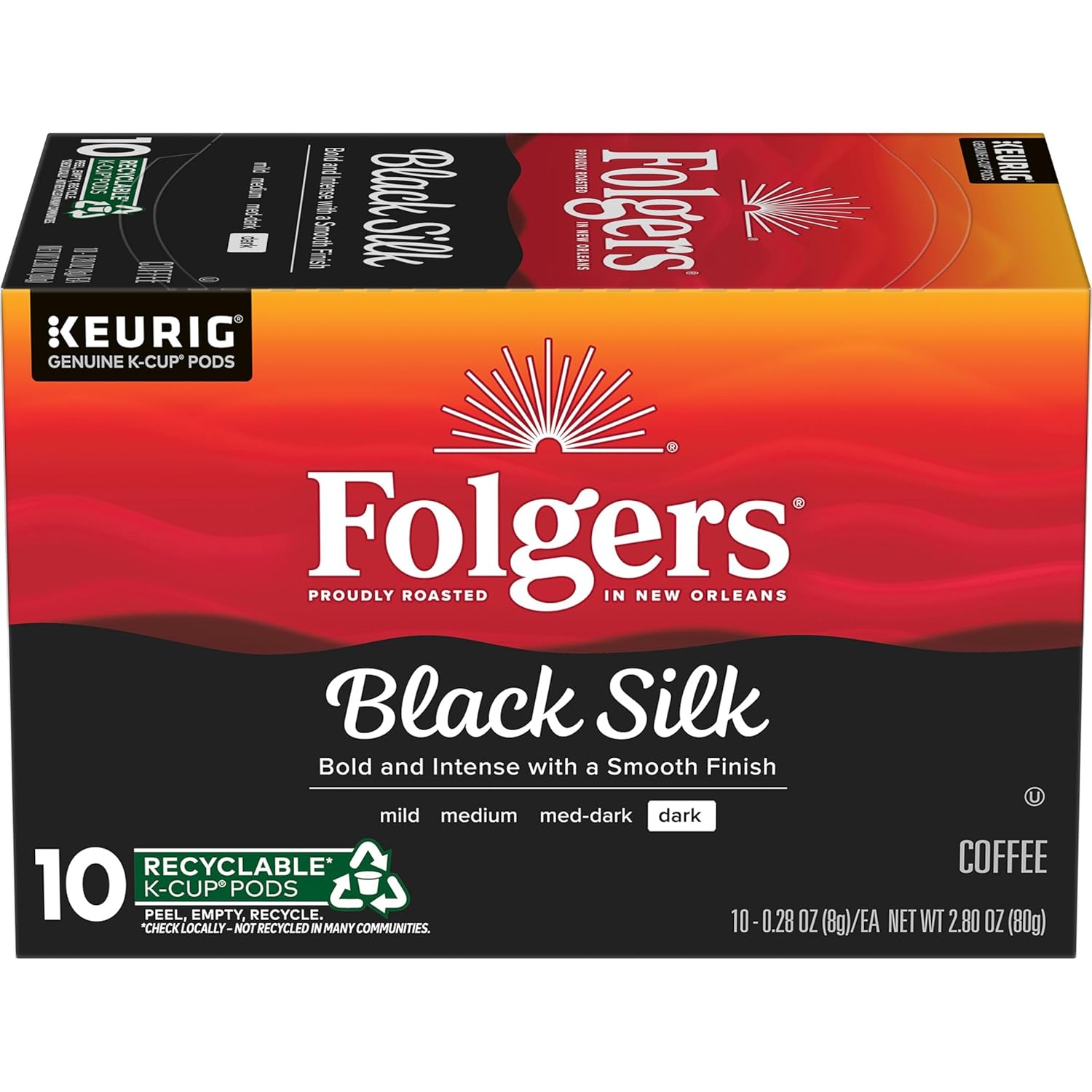 Folgers-Black-Silk-Coffee,-Dark-Roast,-Keurig-K-Cup-Pods,-10-Count-Box---2644
