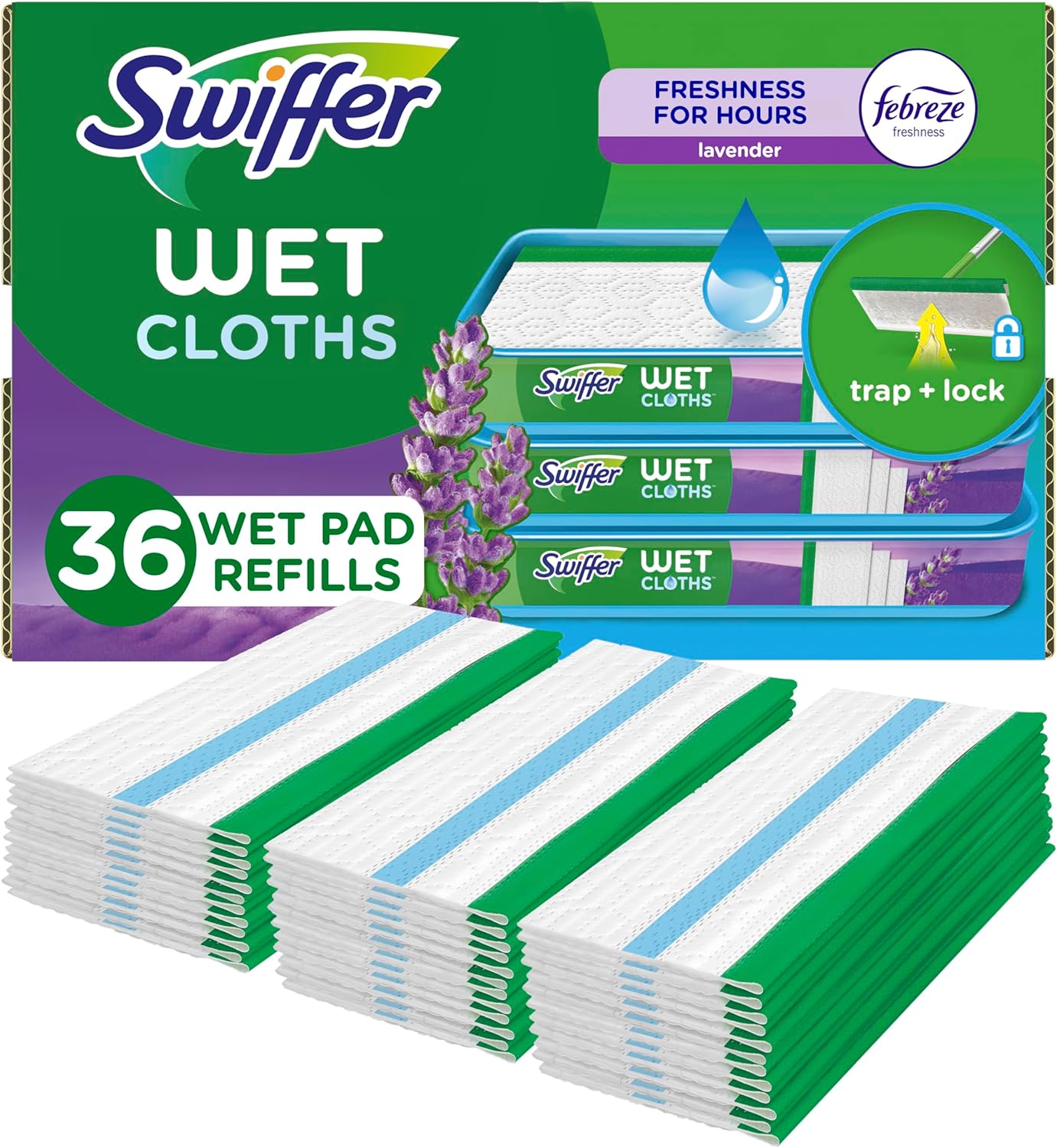 Swiffer-Sweeper-Wet-Mopping-Cloth-Multi-Surface-Refills,-Mops-for-Floor-Cleaning,-Febreze-Lavender-Scent,-2130