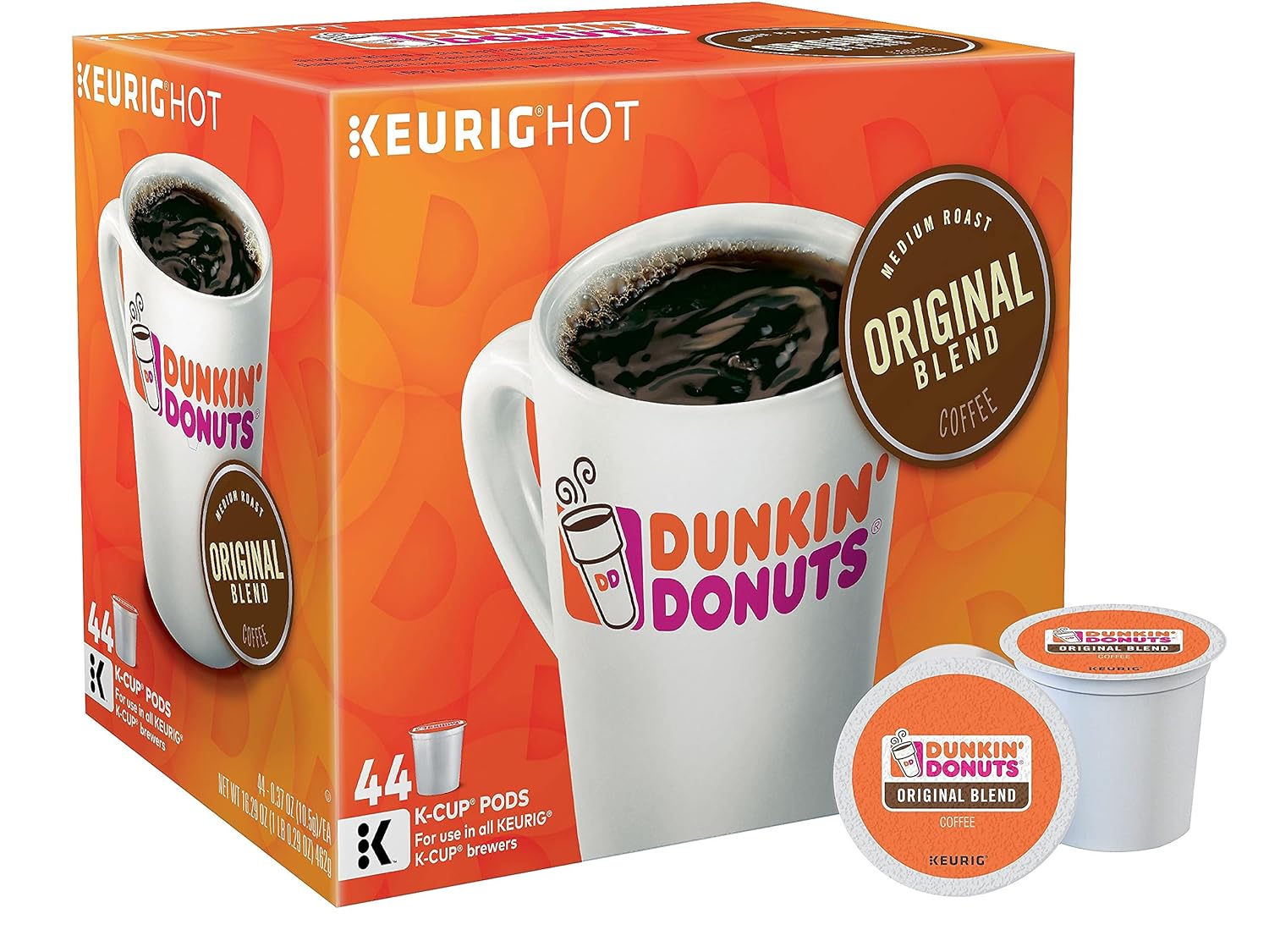 Dunkin'-Donuts-2091512-Original-Blend-Coffee-K-Cup-Pods-Medium-Roast-44/Box--6933---3102