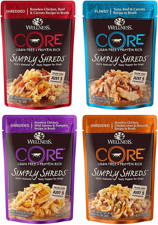 Wellness-CORE-Simply-Shreds-Natural-Grain-Free-Wet-Dog-Food-Toppers-Variety-Pack,-1361