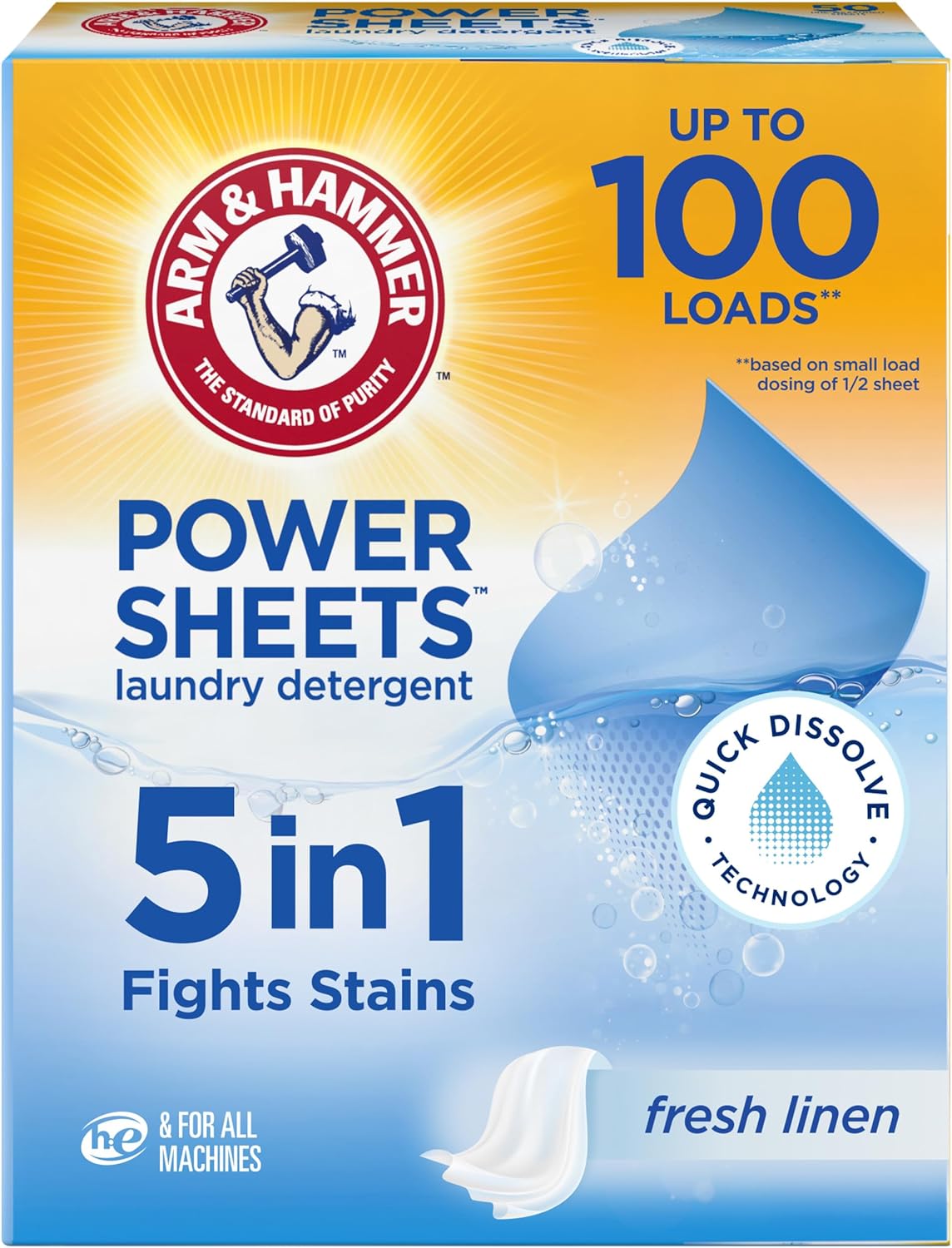 Arm-&-Hammer-Power-Sheets-Laundry-Detergent,-Fresh-Linen-50ct,-up-to-1758
