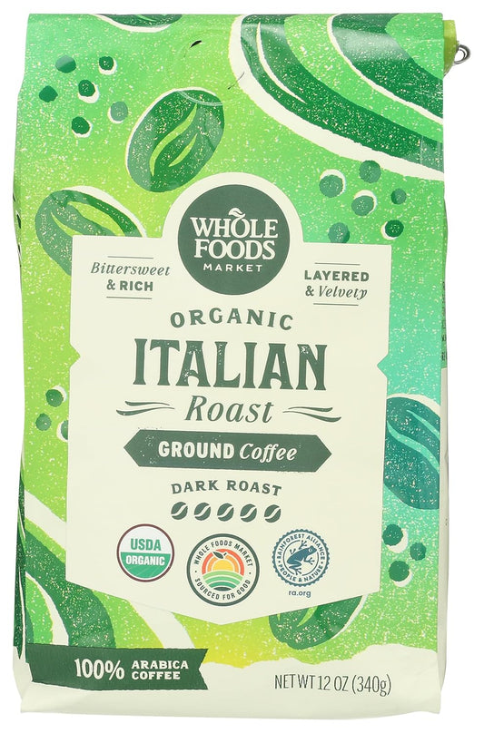 Whole-Foods-Market,-Organic-Ground-Coffee,-Dark-Italian-Roast,-Bittersweet,-Rich-&-Velvety,-2548