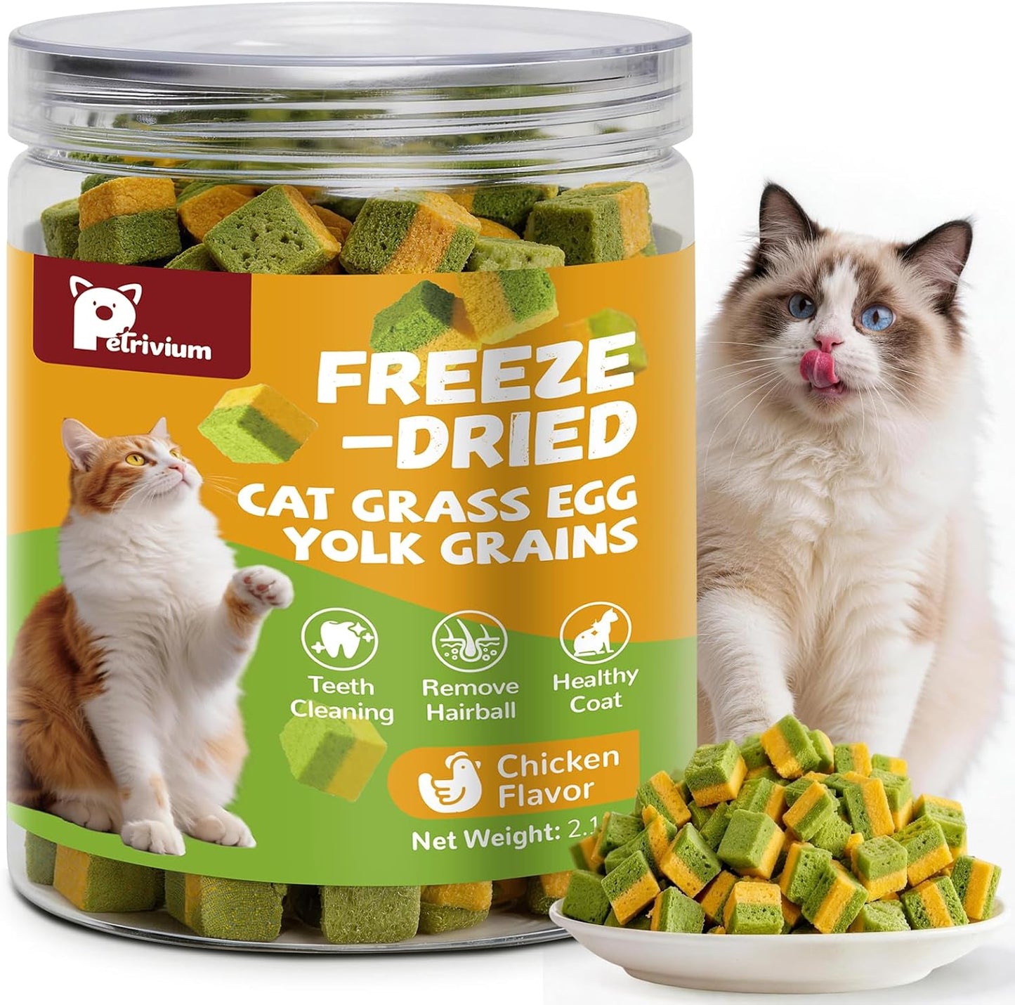 Cat-Grass-Treats-for-Indoor-Cats,-60g-Freeze-Dried-Cat-Grass-&-Egg-Yolk-1007
