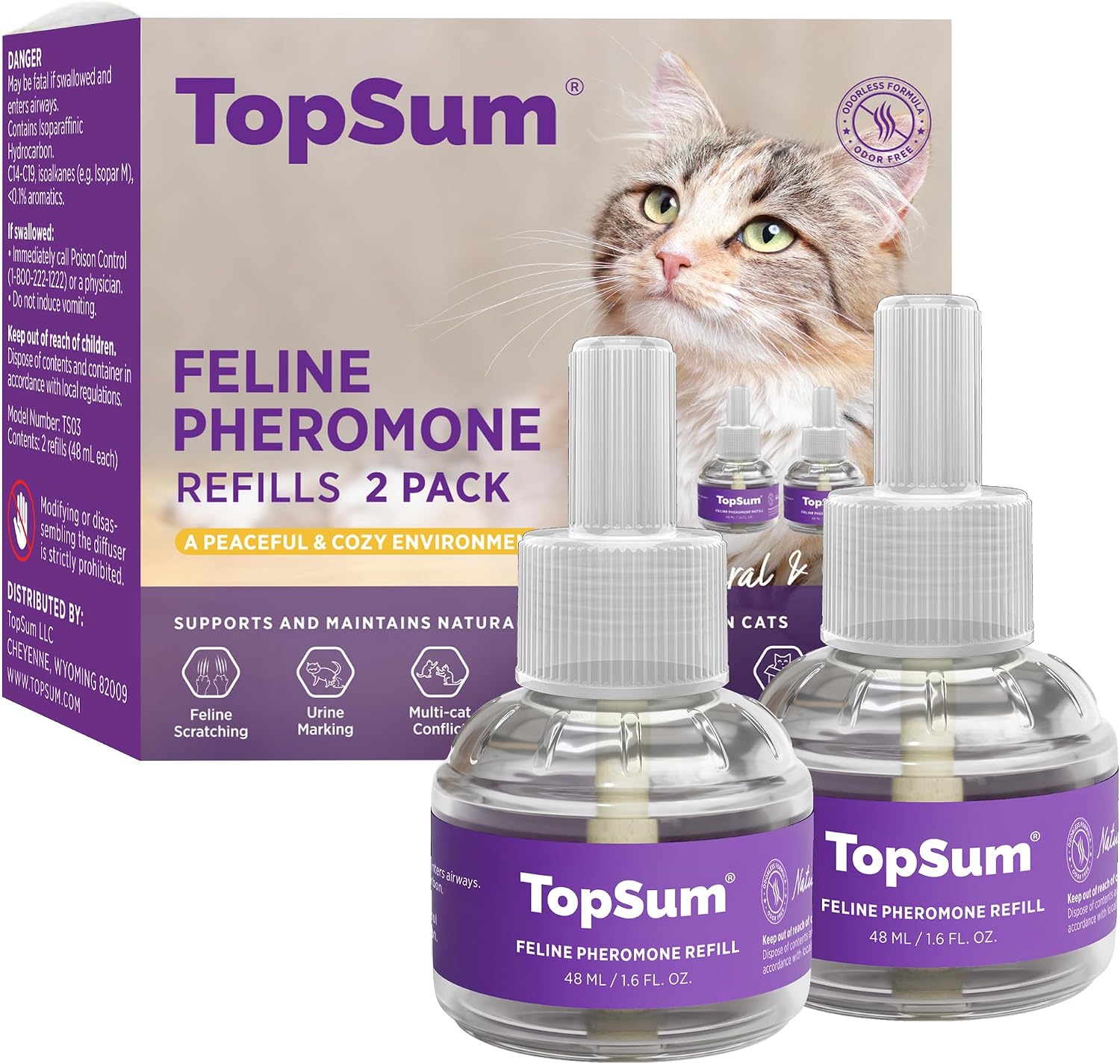 TopSum-Cat-Calming-Pheromone-Diffuser:-Feline-Pheromones-Plug-in-for-Stress,-Alone-At-1177