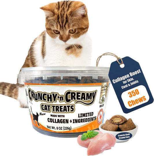 Fieldcrest-Farms-Collagen-Cat-Treats,-Chicken,-Crunchy-&-Creamy,-8-oz-Tub-|-Supports-246