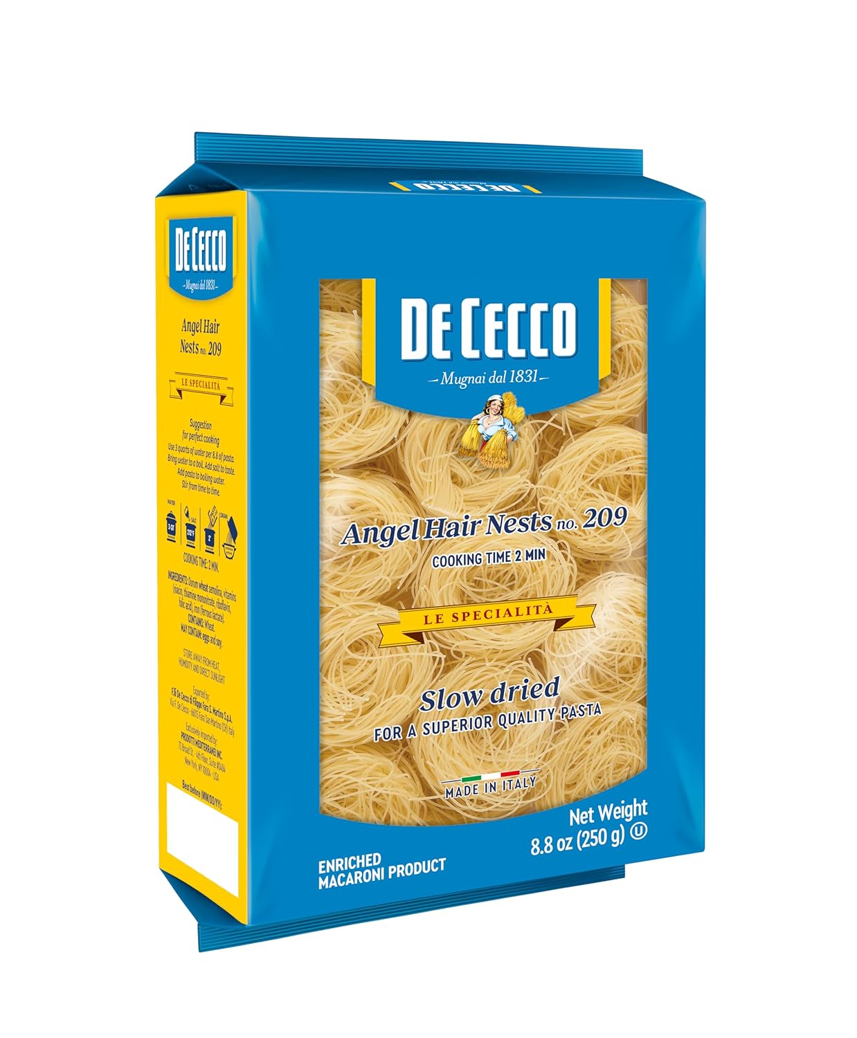De-Cecco-Semolina-Pasta,-Angel-Hair-Nests-No.-861