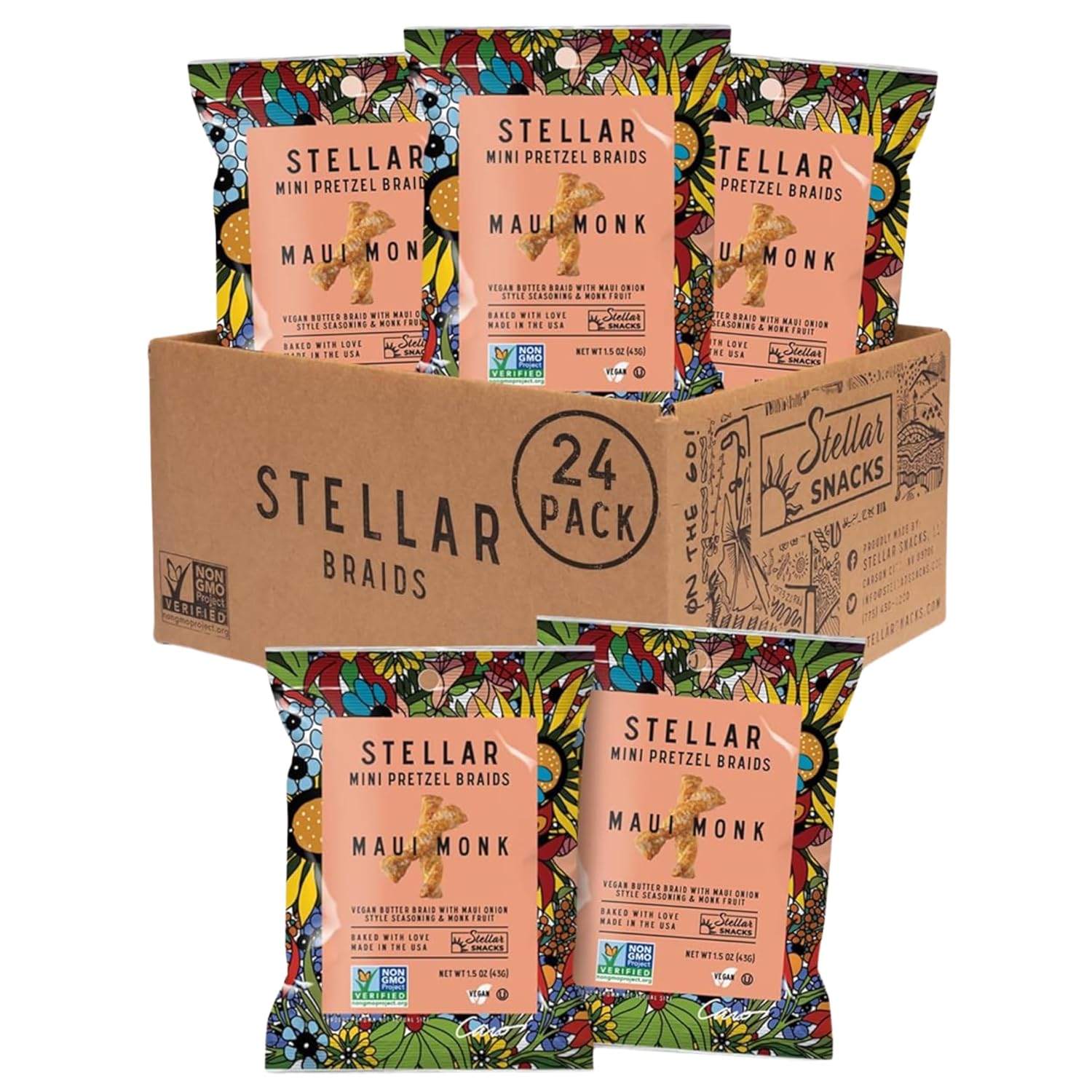 Stellar-Snacks-Mini-Pretzel-Braids,-Maui-Monk,-Vegan,-Kosher,-Non-GMO,-1.5--Ounce-(Pack-of--1274
