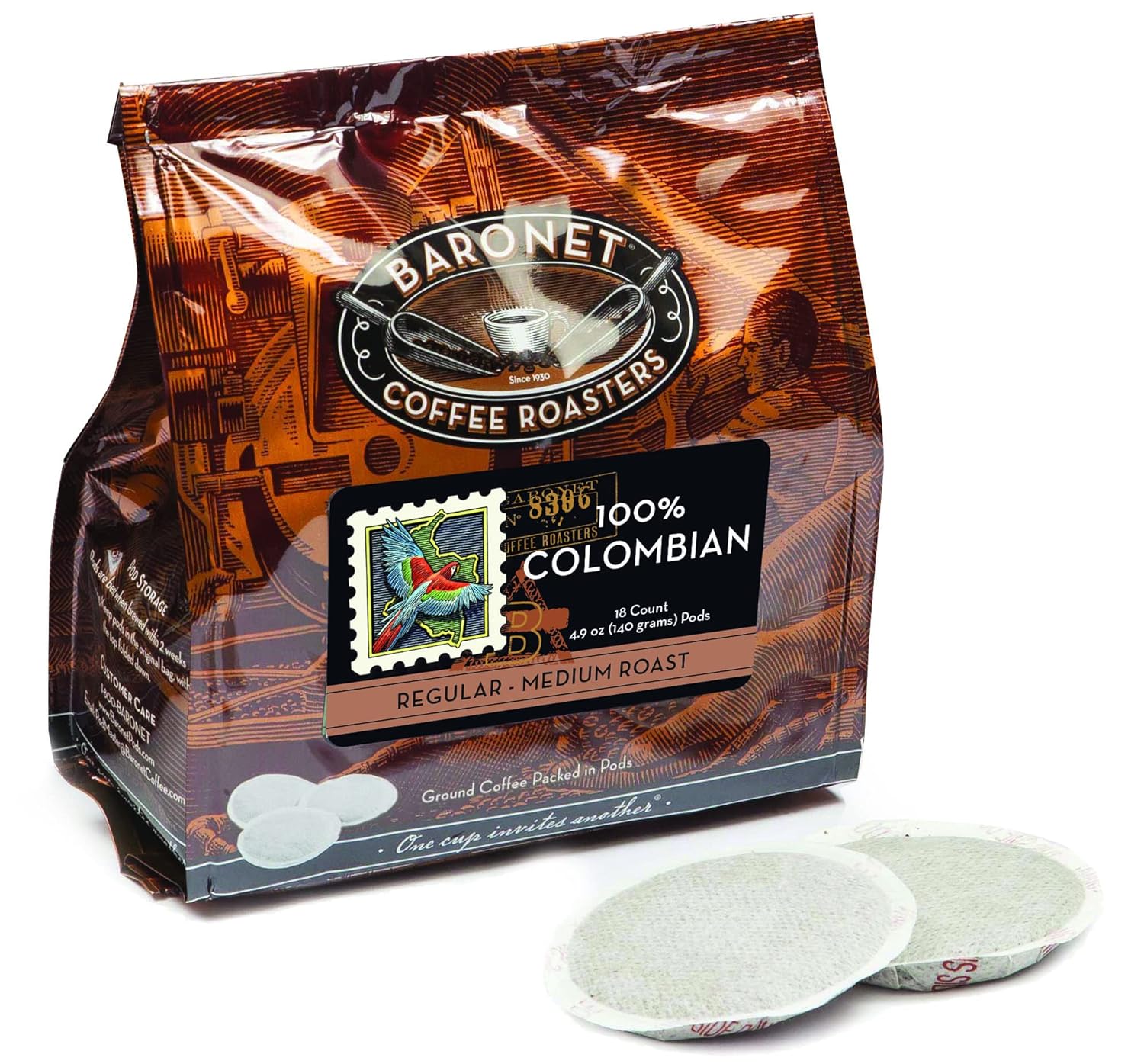 Baronet-Coffee-Pods-[100%-Colombian---54-Pods]-Single-Cup-Use-for-Senseo-2202